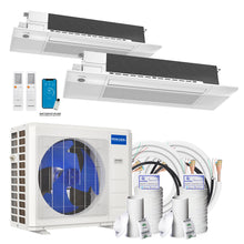 Load image into Gallery viewer, DIY Multi-Zone 2-Zone Bundle, 18K BTU Condenser with 2 x 9k BTU Ceiling Casettes